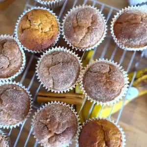 banana cinnamon maple muffins
