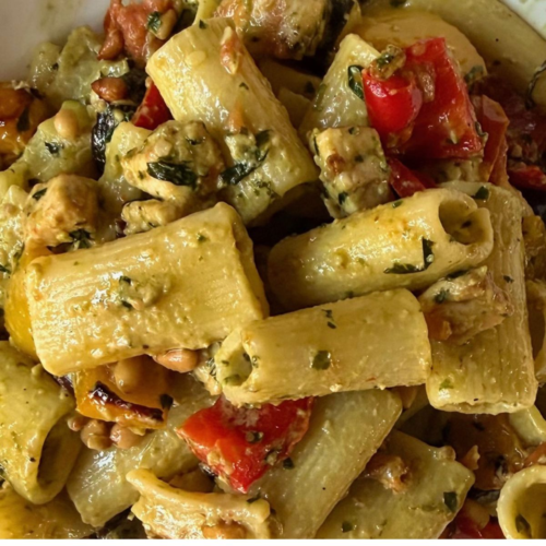 creamy chicken pesto pasta