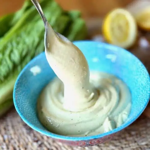 caesar dressing in a bowl