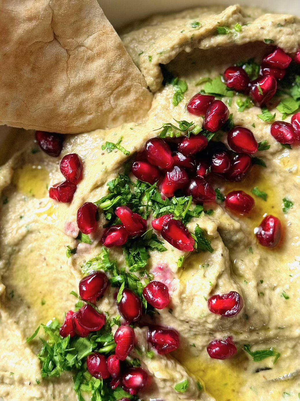 close up of baba ganoush