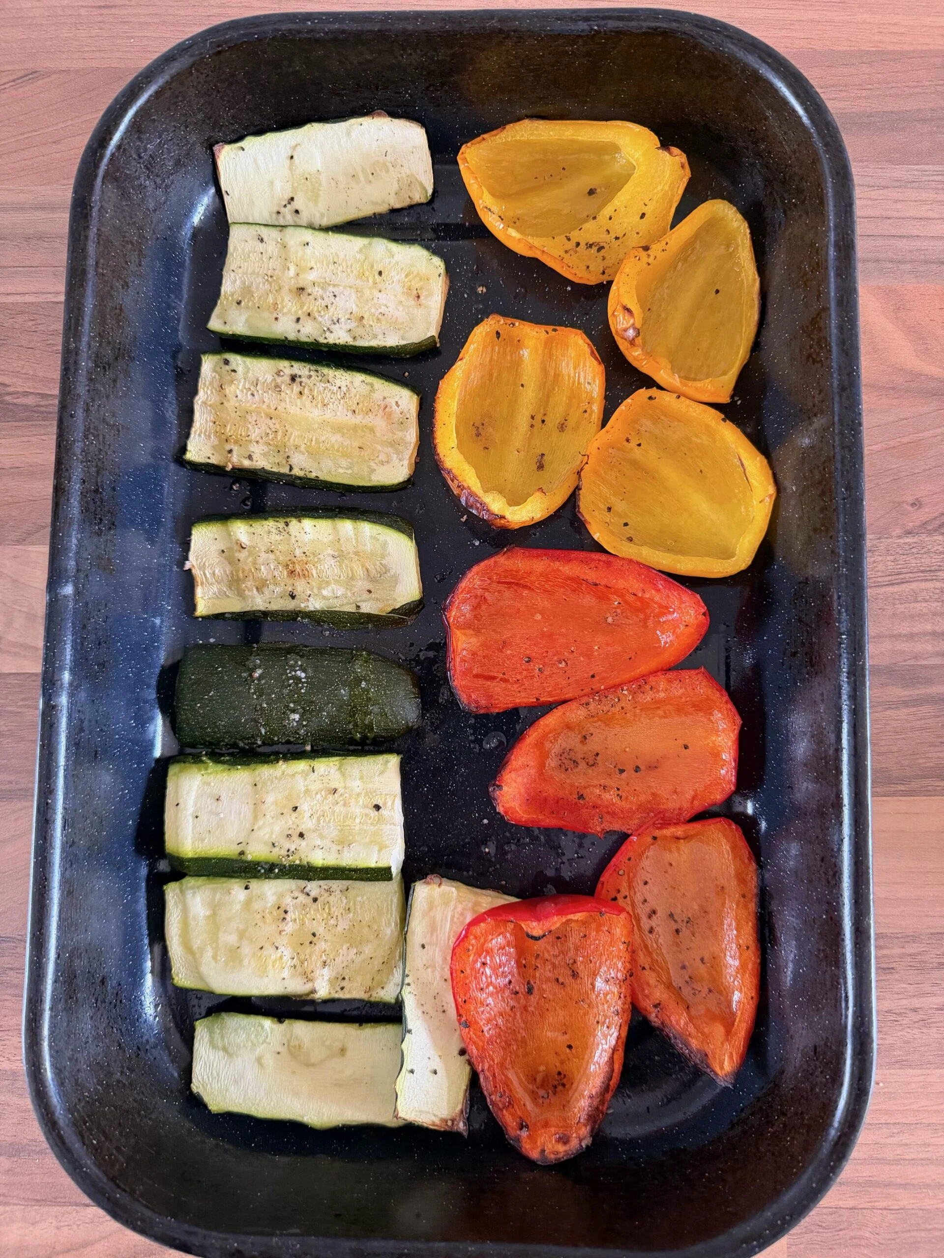 roasted veg in a tray
