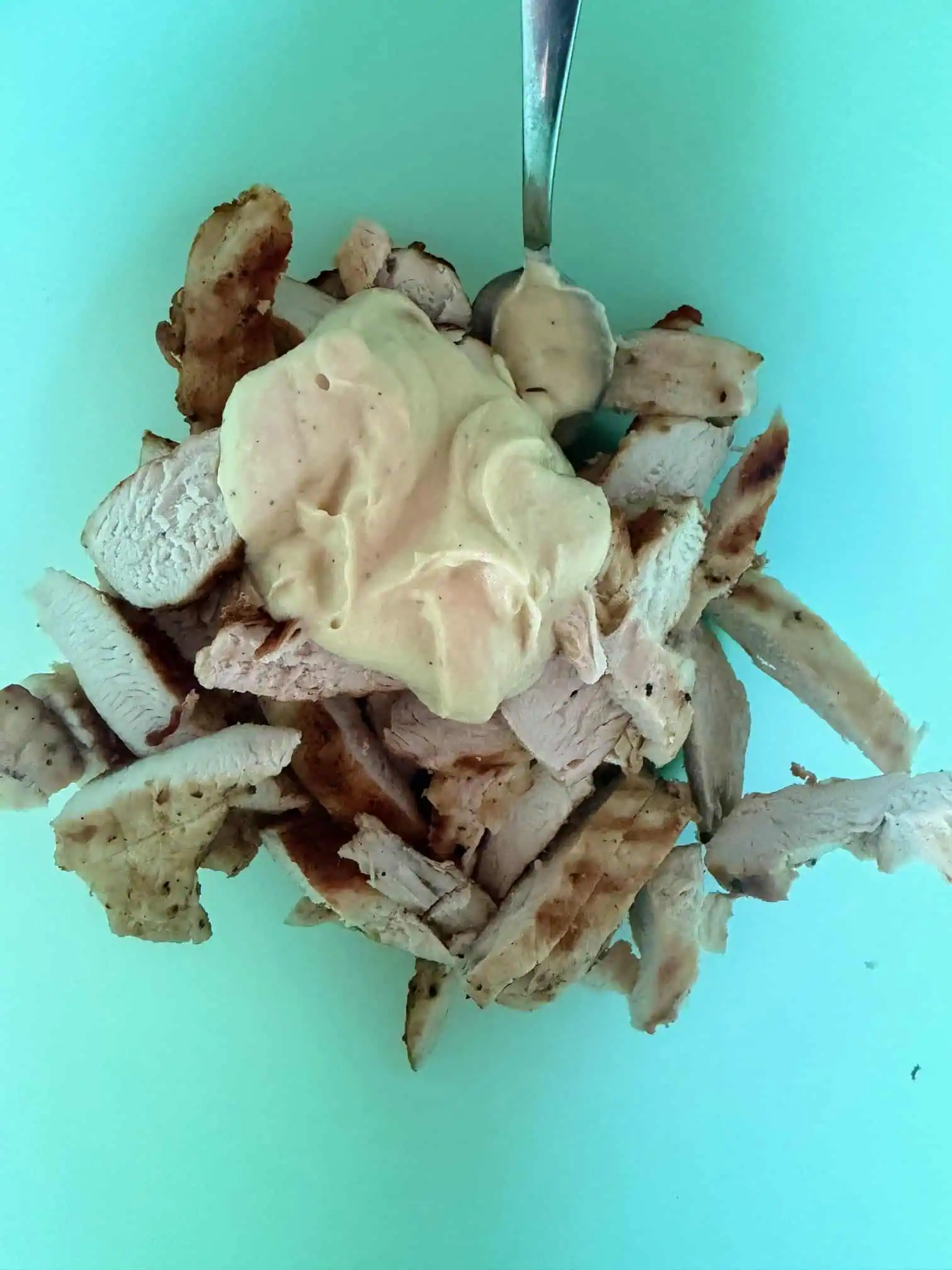 Caesar dressing on chicken