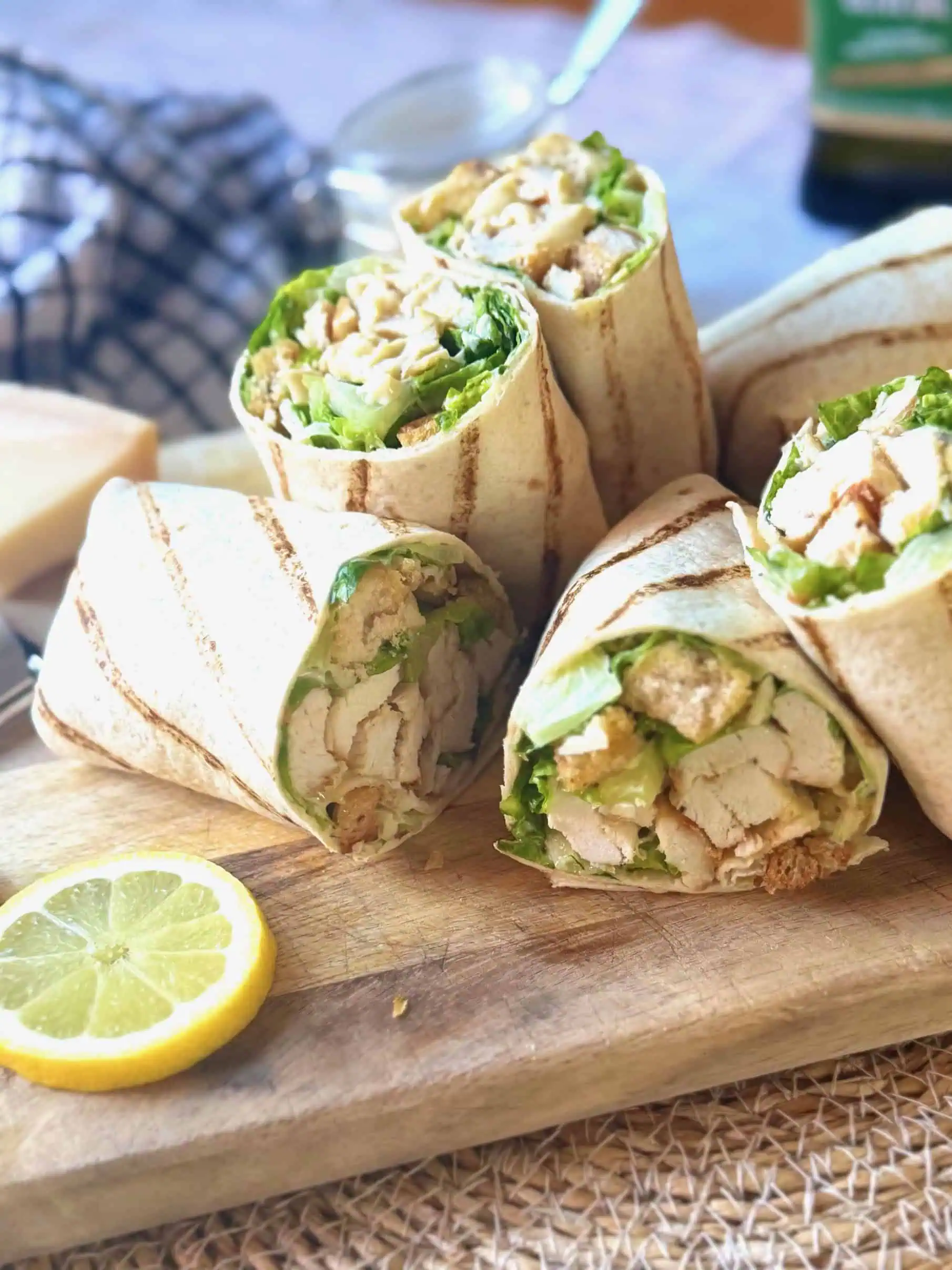 Chicken Caesar salad wraps