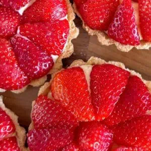 strawberry tarts close up
