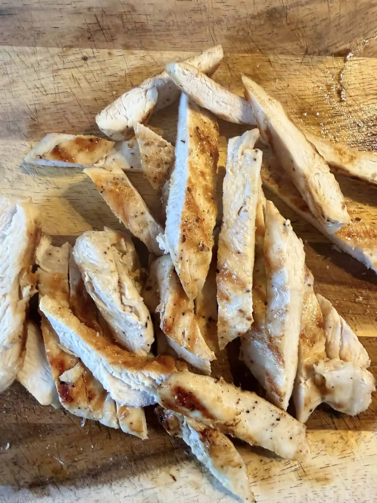 Cooked sliced Griddled chicken