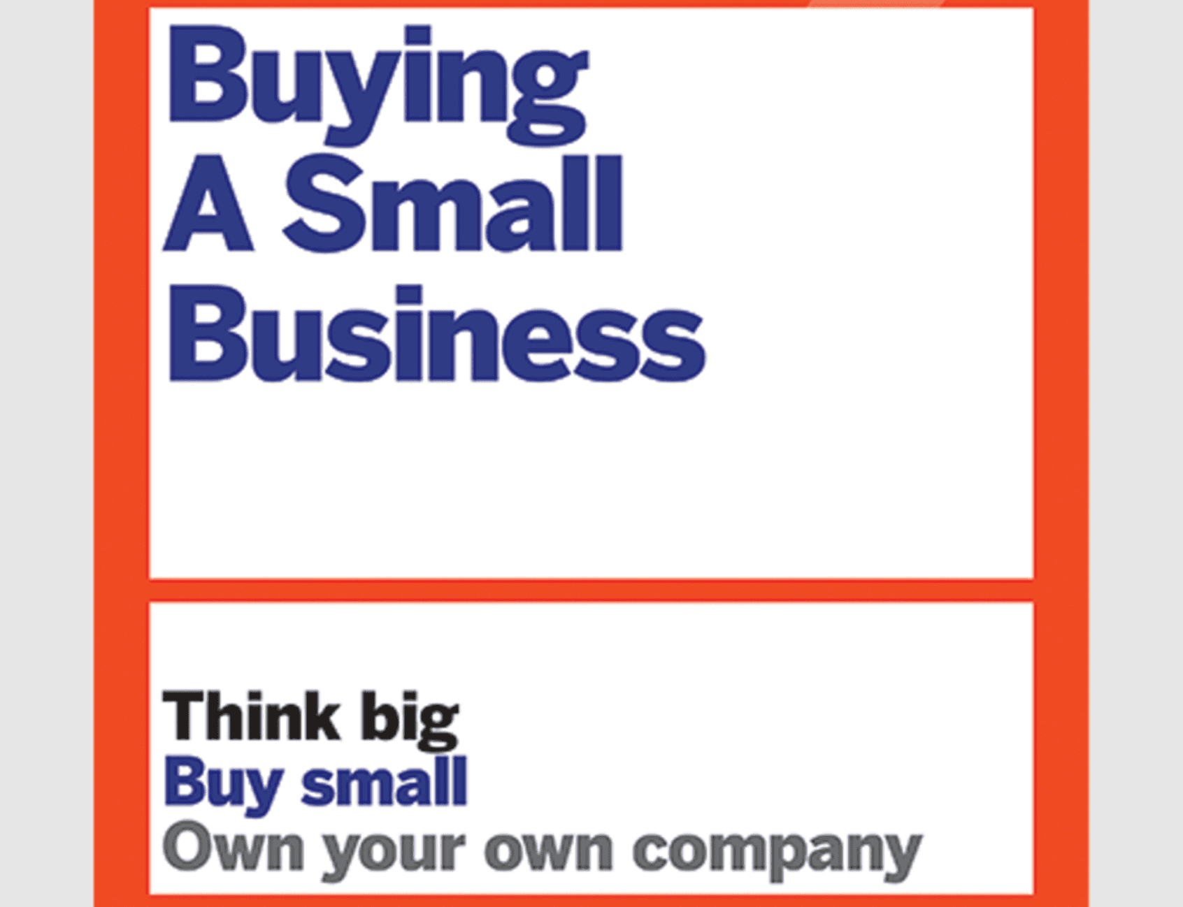 Small business purchase with book cover image for "Think Big, Buy Small".