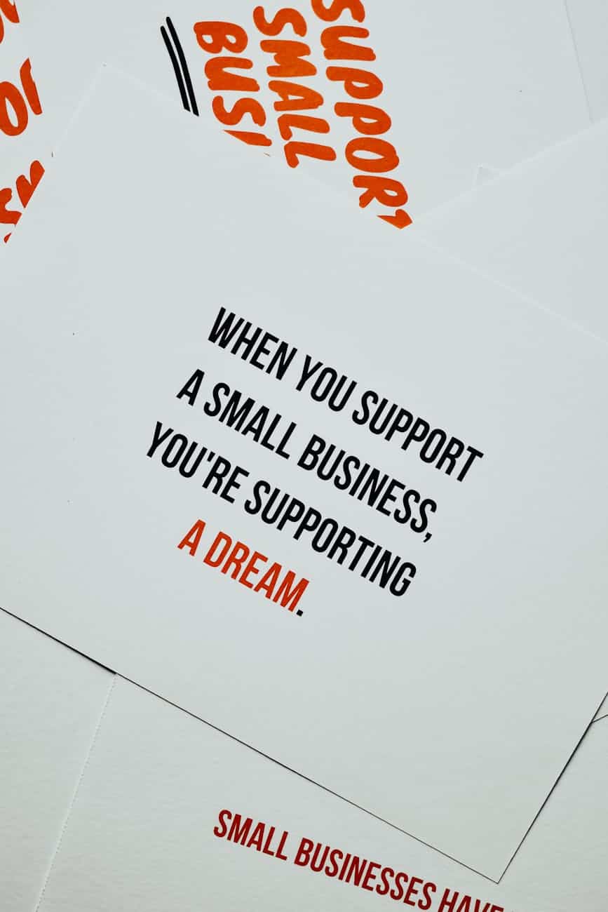 text about supporting small business