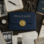 débarras succession table avec documents et objets