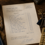 liste des meubles meublants succession sur table avec inventaire et objets