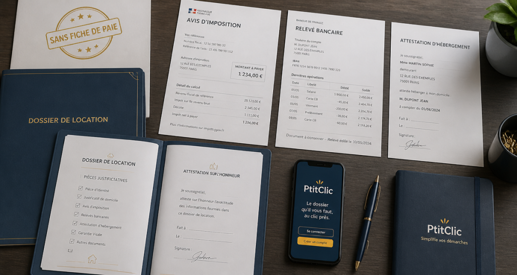 louer sans fiche de paie ptitclic, dossier location sur bureau