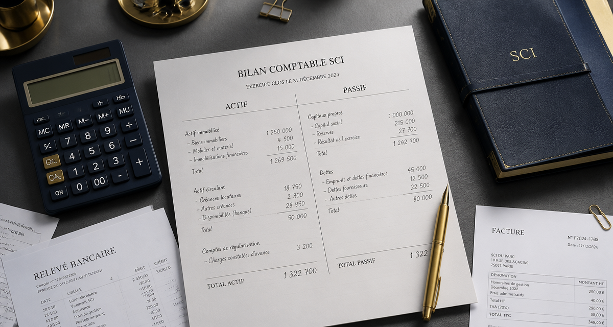 modele bilan sci gratuit imprimé sur bureau