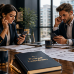 Podcast immobilier écouté en open-space moderne
