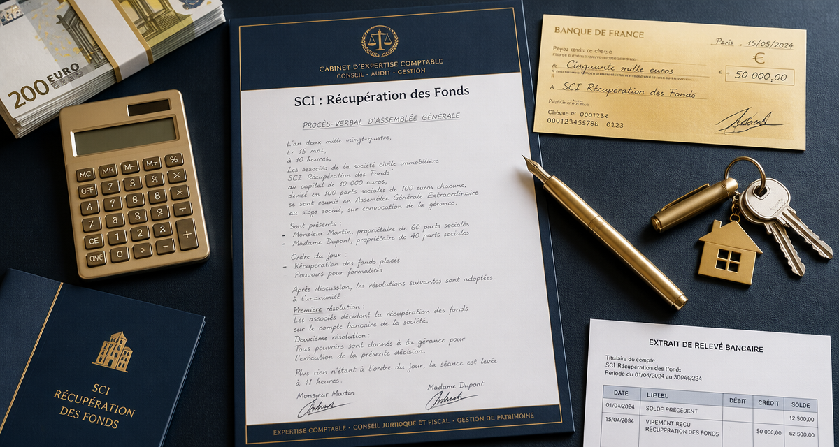 comment recuperer l'argent de la vente d'un bien en sci