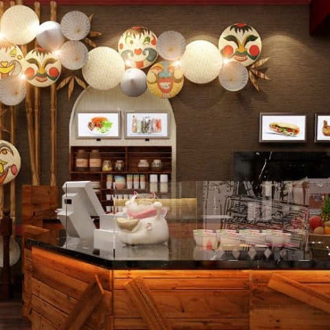 Dịch vụ sản xuất nón lá trang trí nhà hàng khách sạn quá cà phê