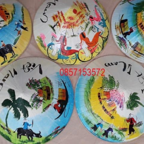 Nón lá nhỏ vẽ mỹ thuật