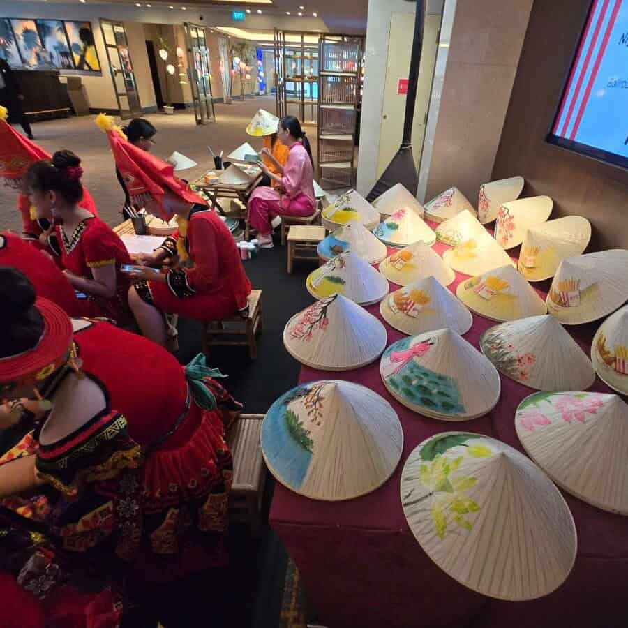 Hand-painted Vietnamese conical hat gift with custom artwork