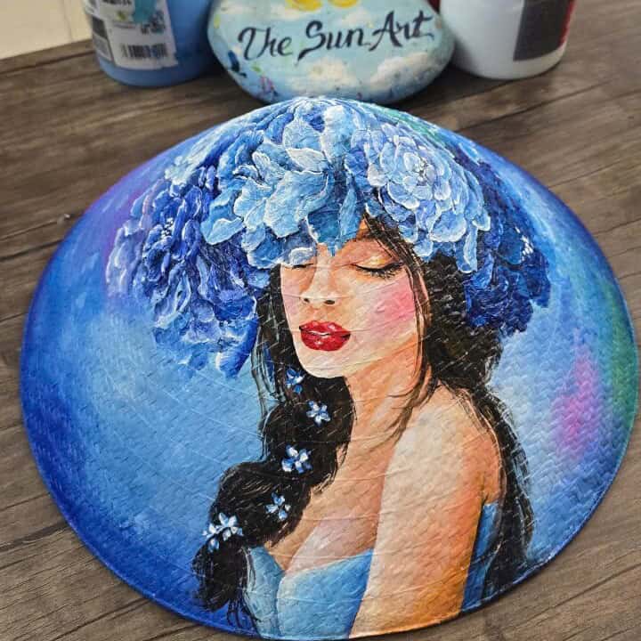 Portrait painted conical hat in Ho Chi Minh City by Dasaque