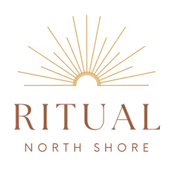 Ritual logo with sunrise, symbolizing new beginnings and spirituality.