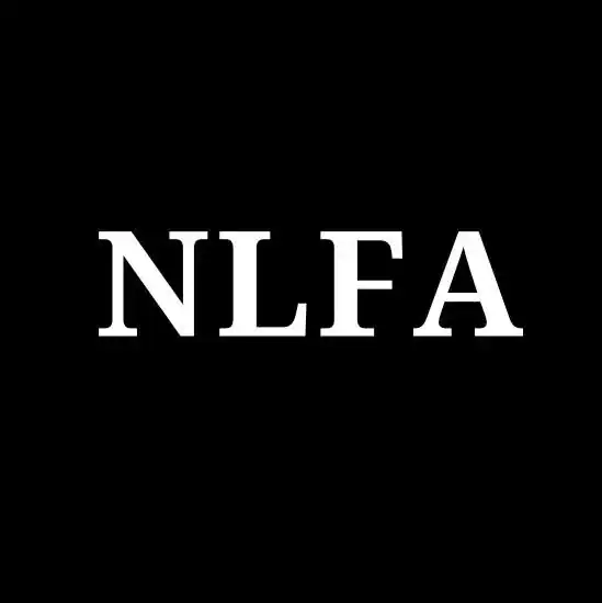 NLFA logo on black background, representing the About section of Dax and Jade.