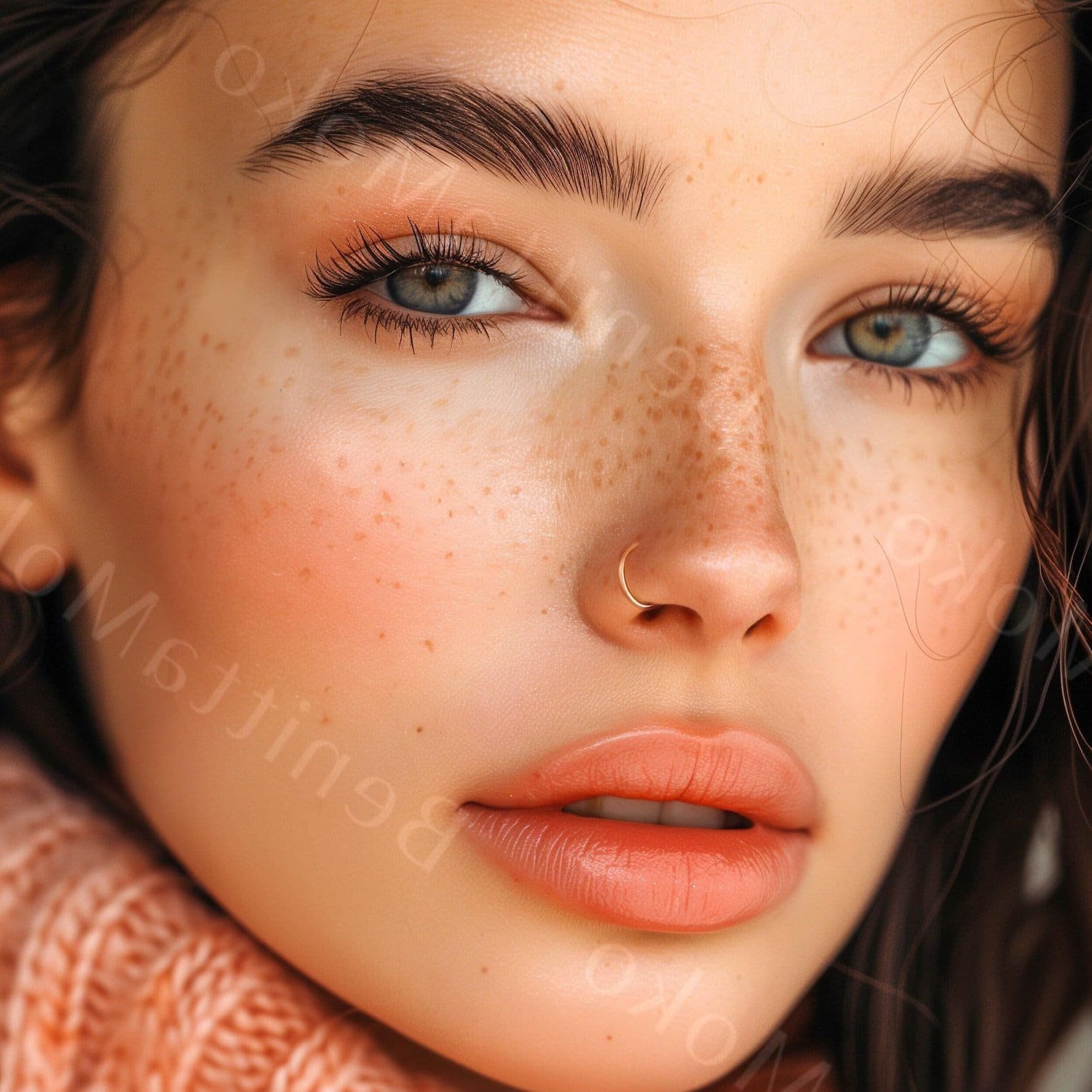 Fake cartilage hoop earring — realistic cuff from BenittaMoko