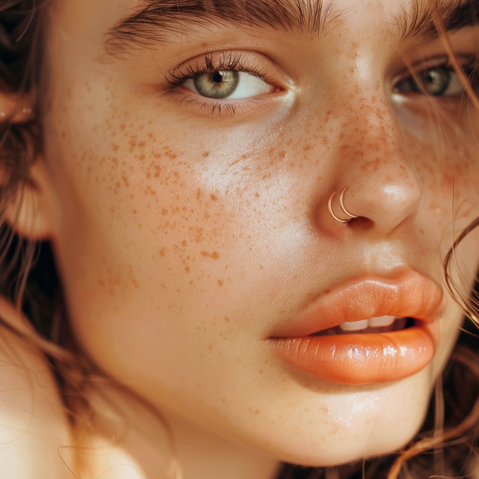 Fake nose hoop ring no piercing — gold faux hoop jewelry