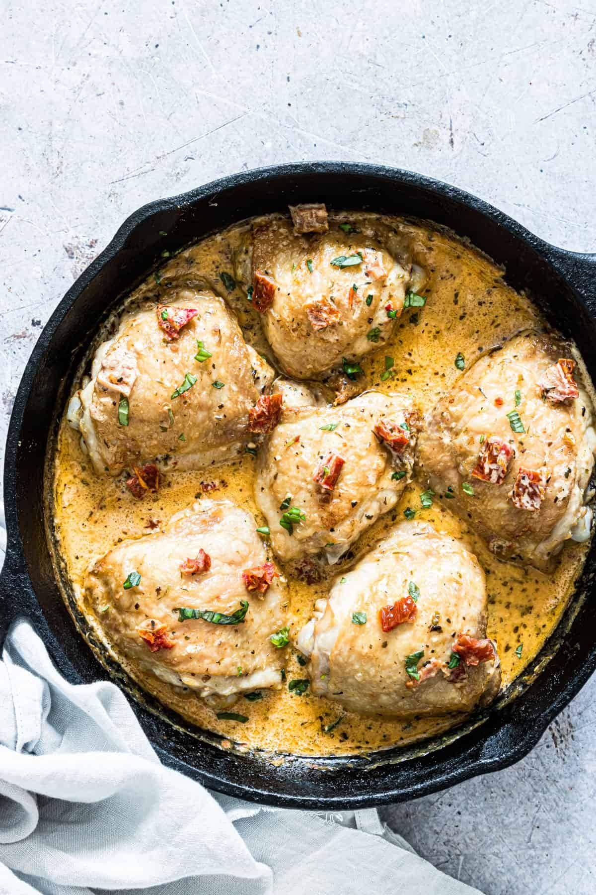 Creamy baked marry me chicken with sun-dried tomatoes