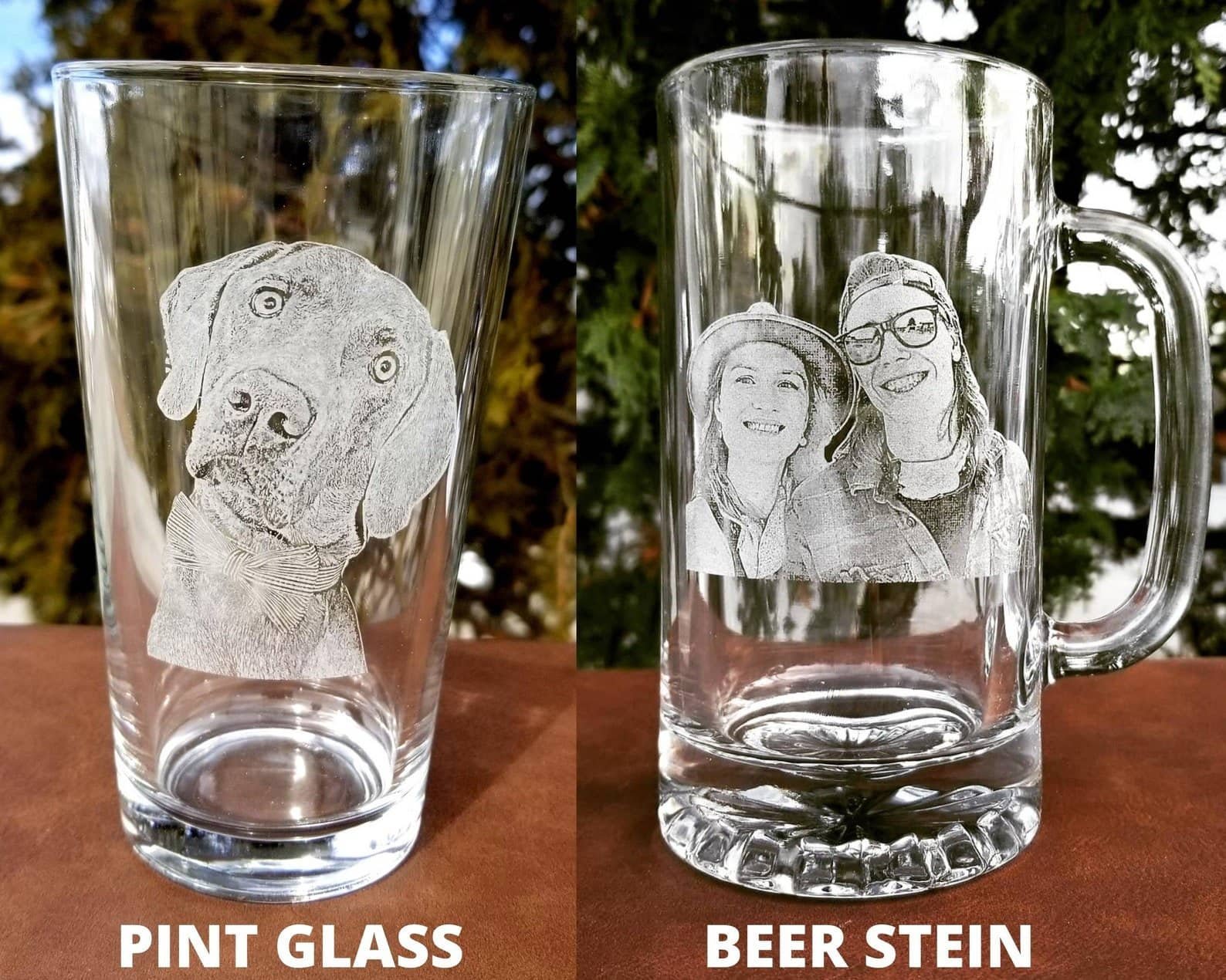 Personalized etched photo whiskey glass – Father’s Day gift idea