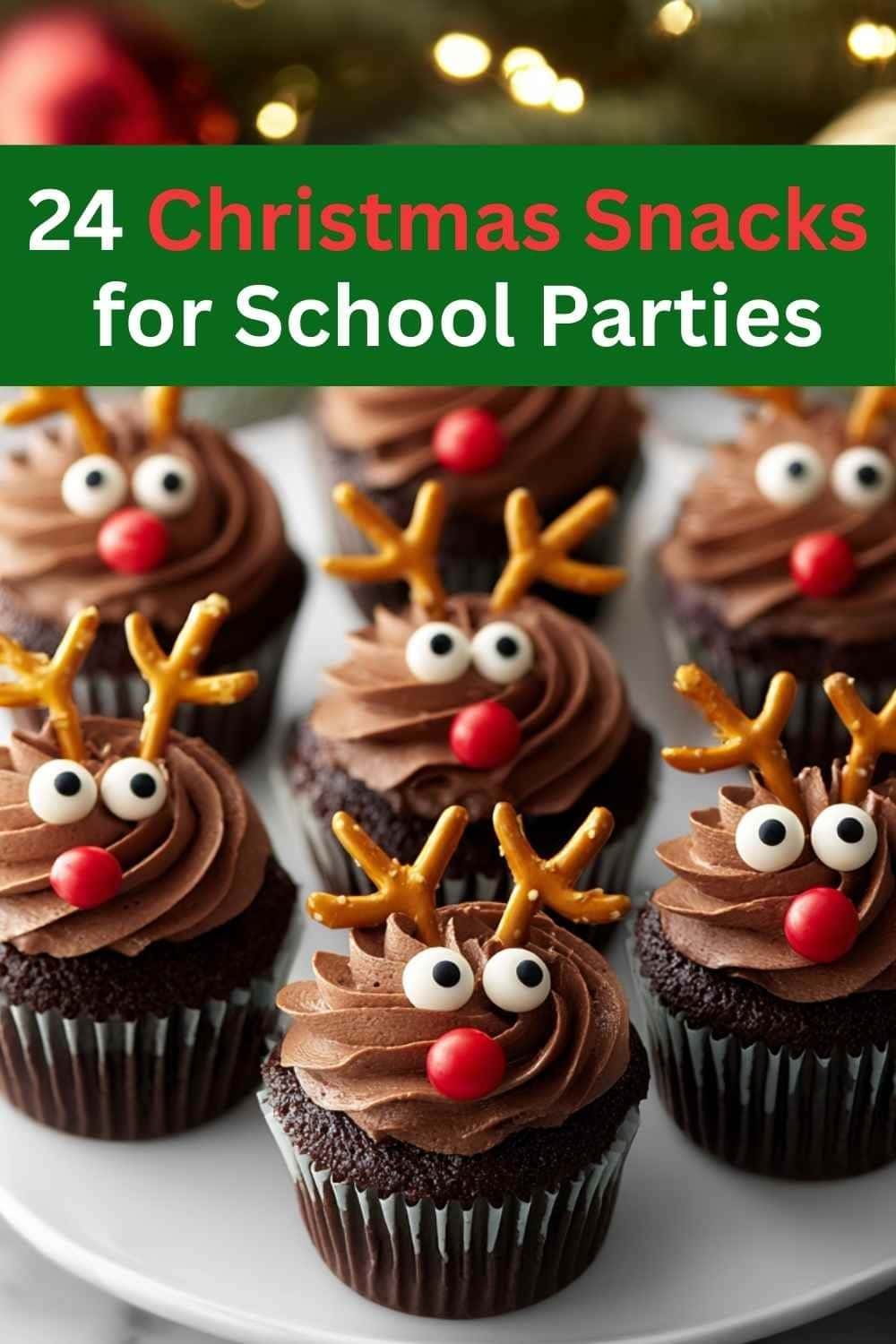 24 festive Christmas snacks for school parties with fun holiday treats on a table