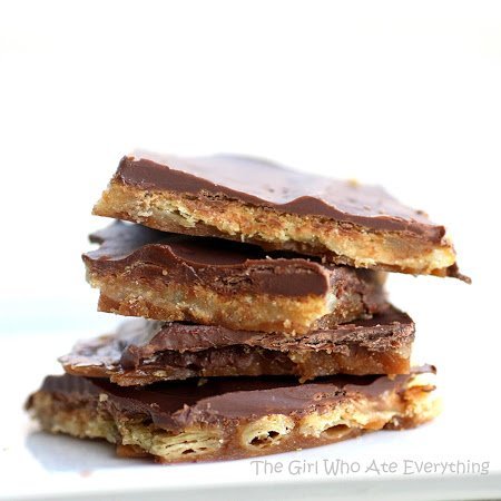 Saltine cracker toffee with chocolate layer on top