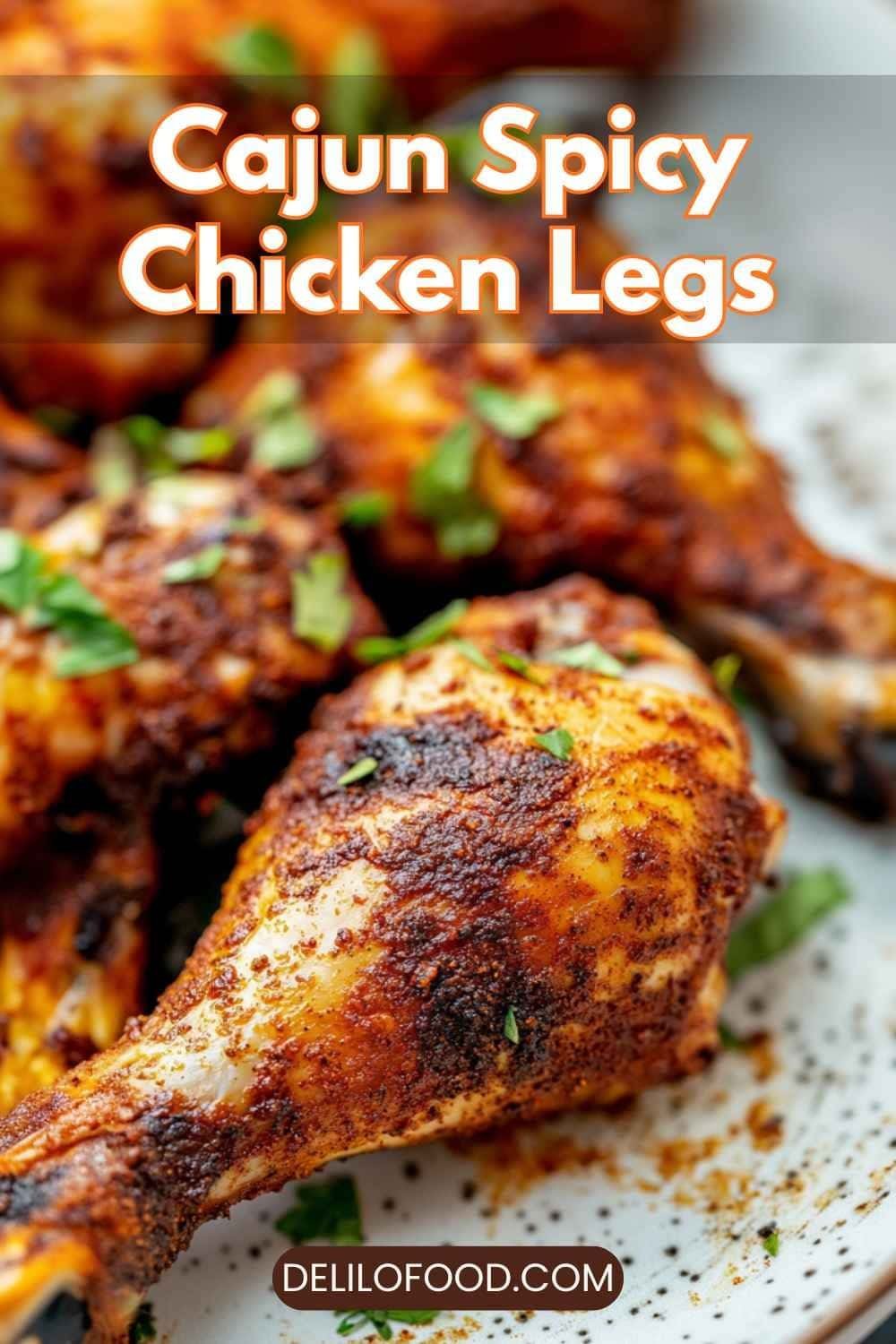 Cajun spicy chicken legs with crispy golden skin, coated in bold Cajun seasoning and baked to perfection