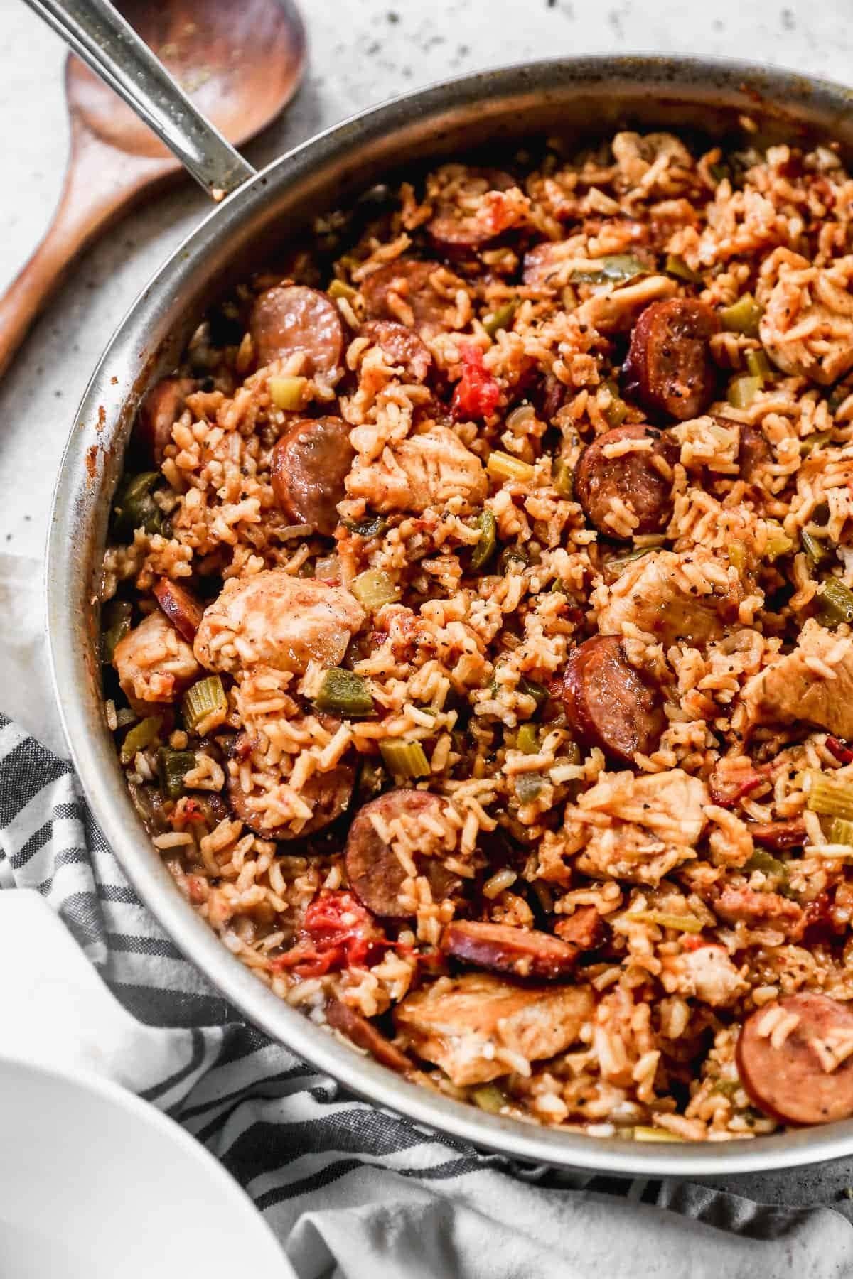 One-pan jambalaya with sausage and rice