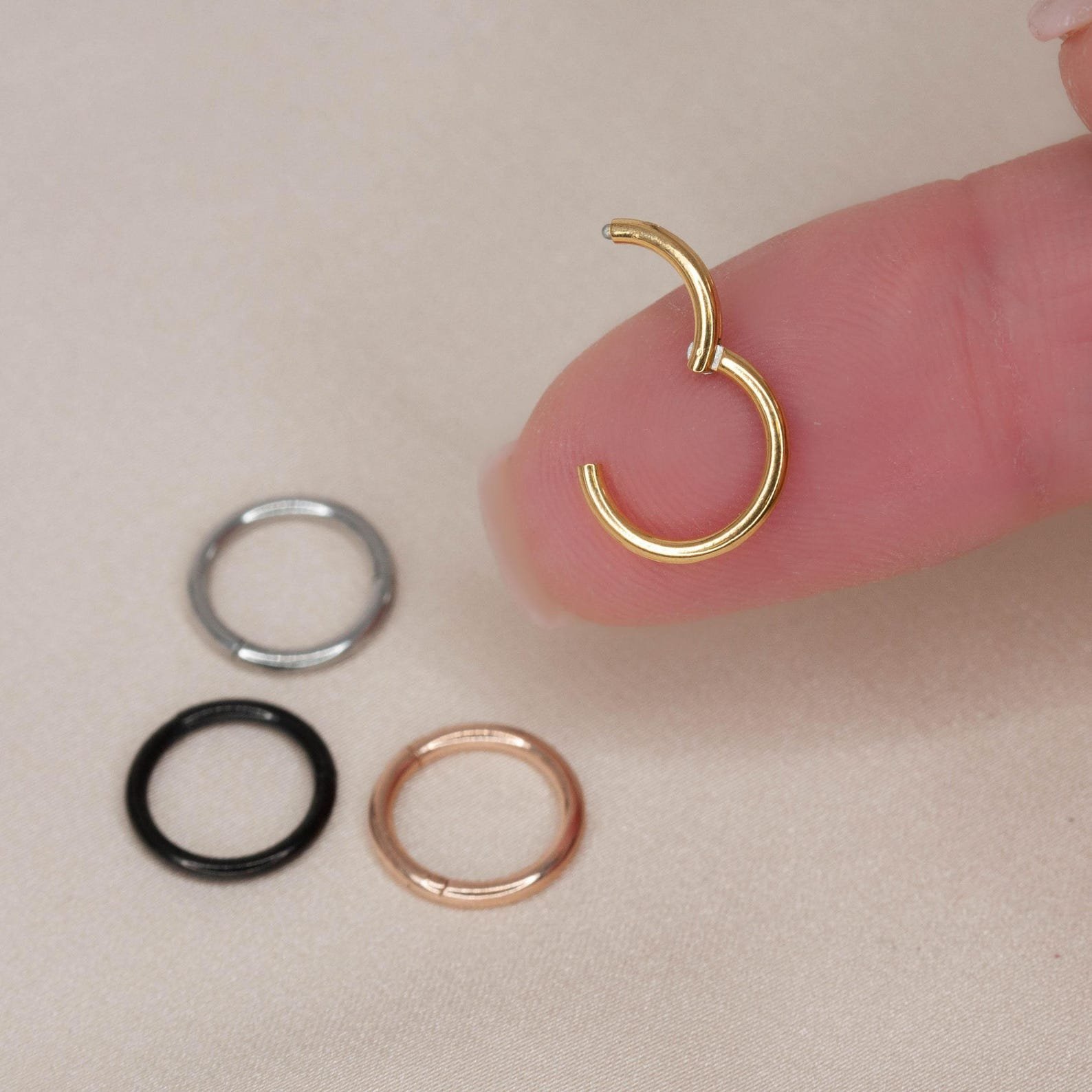 Gold filled clicker piercing ring – classic piercing style jewelry without irritation