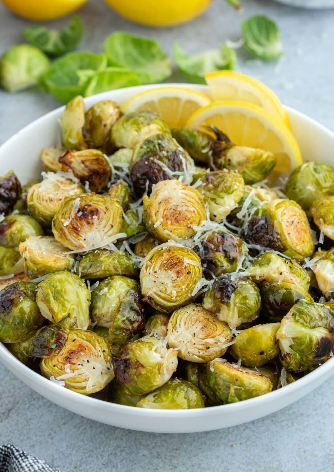 Crispy air fryer Brussels sprouts.