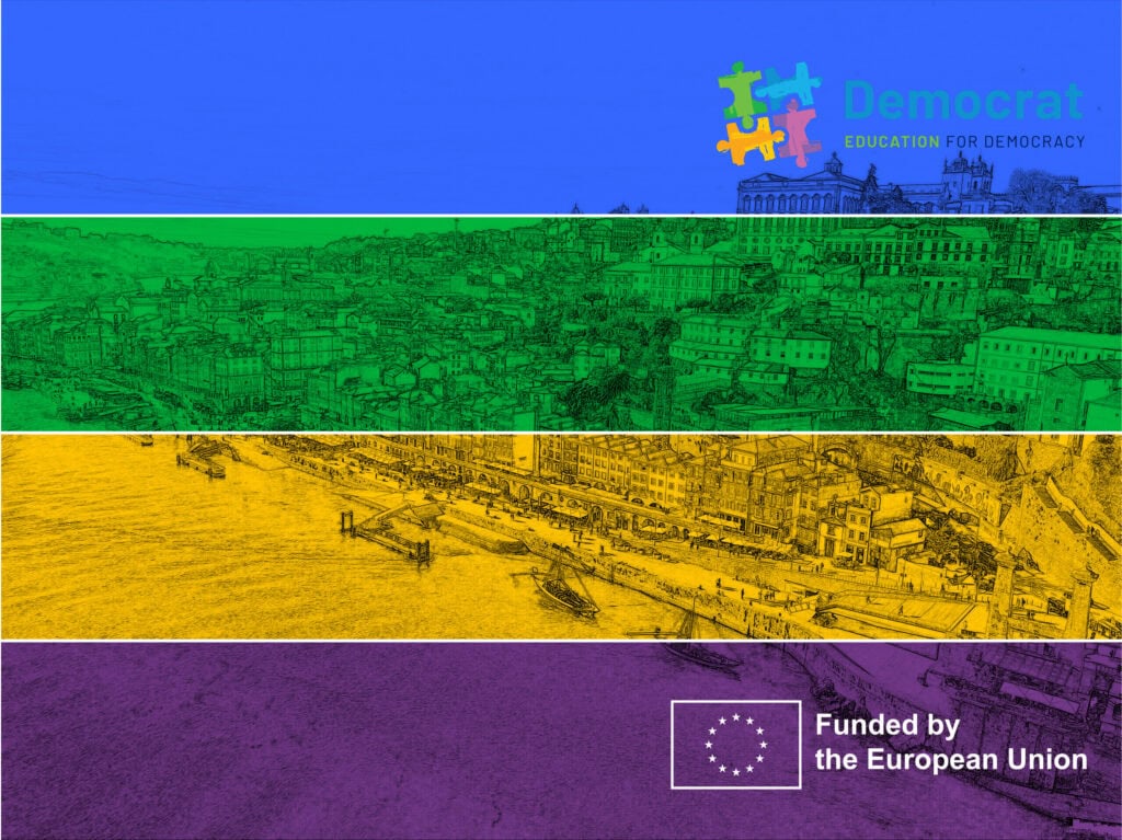 Cityscape of Porto during the 16th ESA Conference, focusing on Education for Democracy as part of Project DEMOCRAT