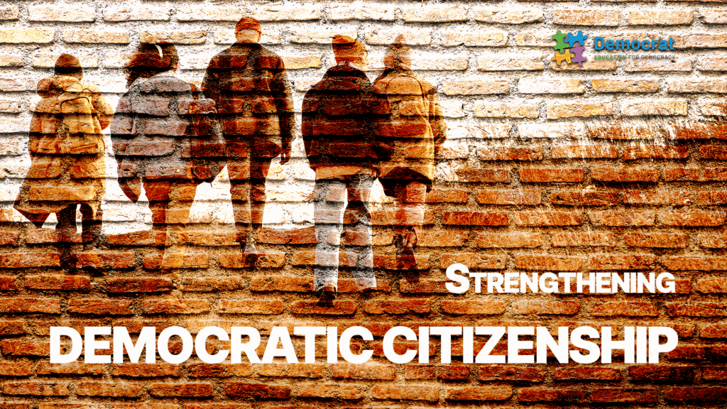 Abstract visual symbolising democratic citizenship through education, political engagement and governance innovation