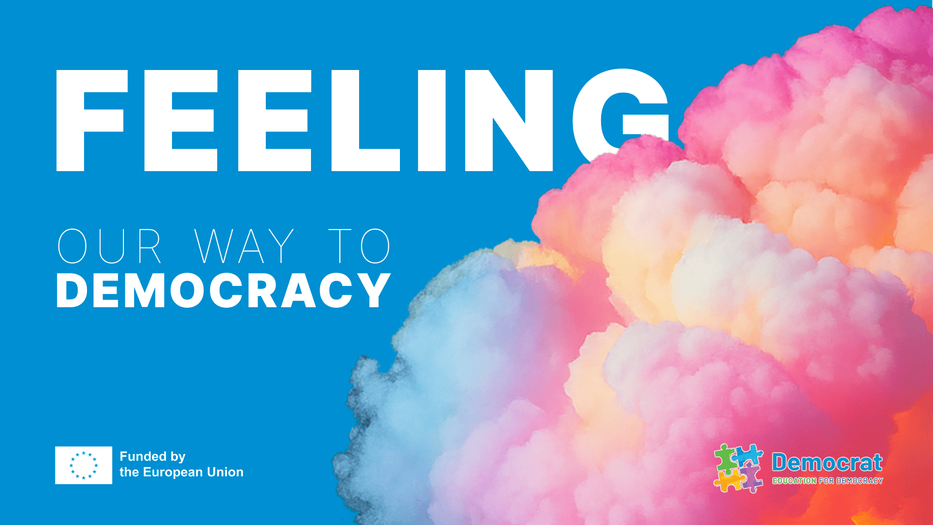 Abstract illustration of a person reflecting on emotions in bright colours, symbolising how feeling shapes learning and democracy in the classroom.