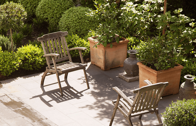 Backyard seating area
