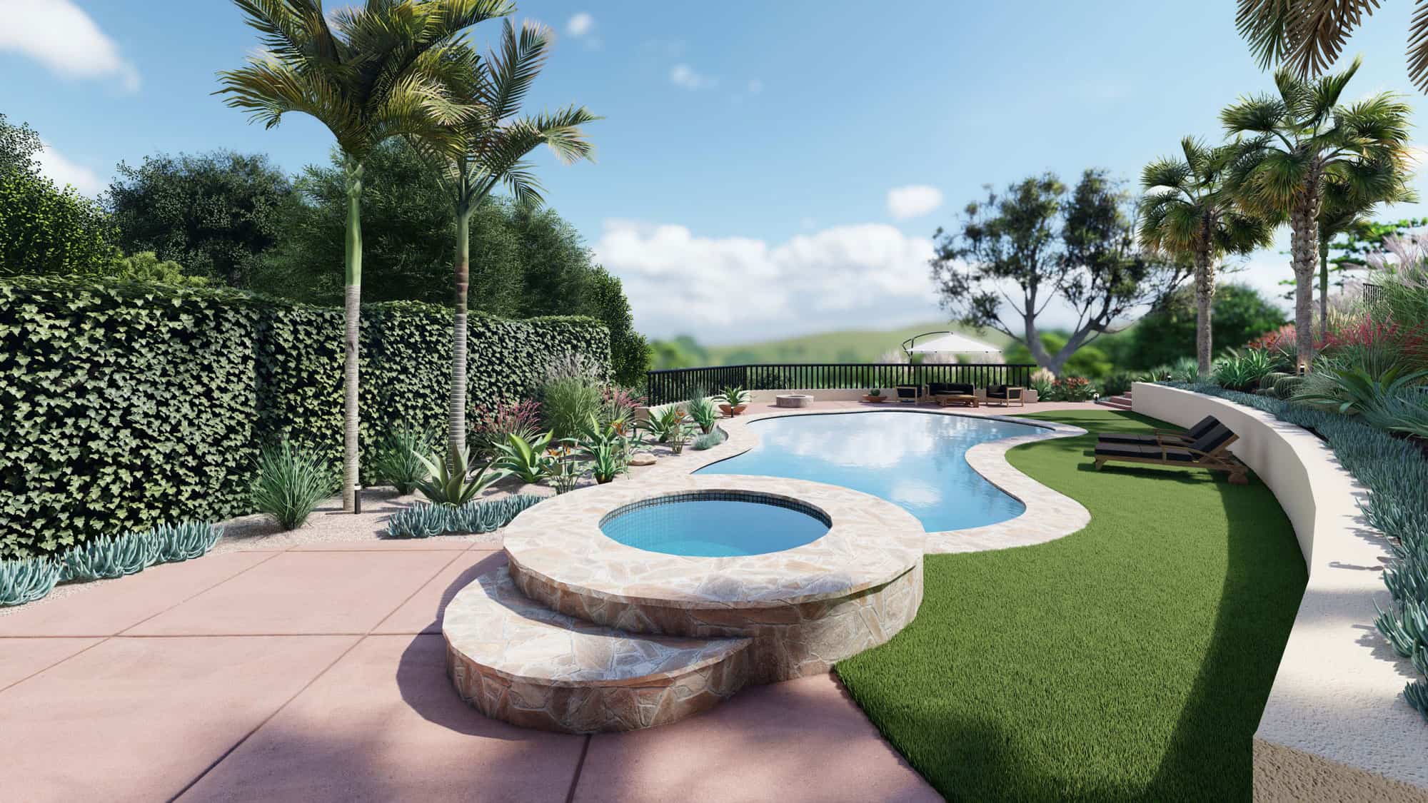 pool remodeling project in Westimnster (3D Rendering)