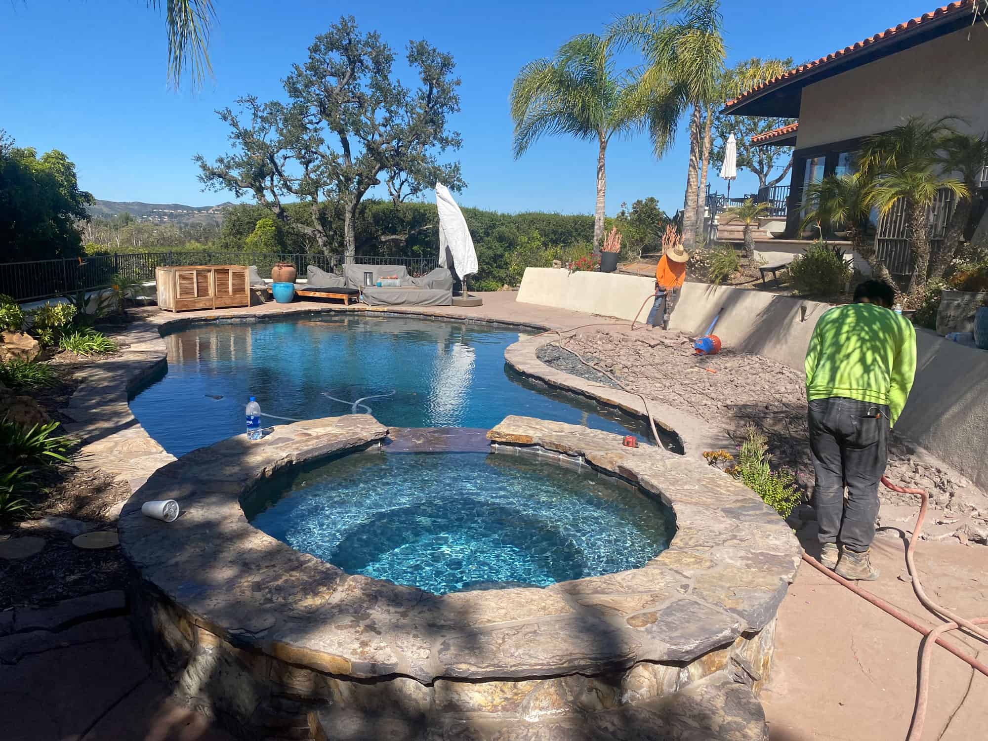 Finishing pool remodeling project