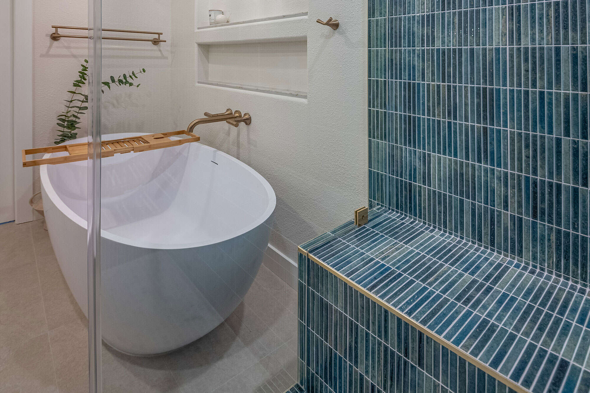 Shower corner remodel mission vieho