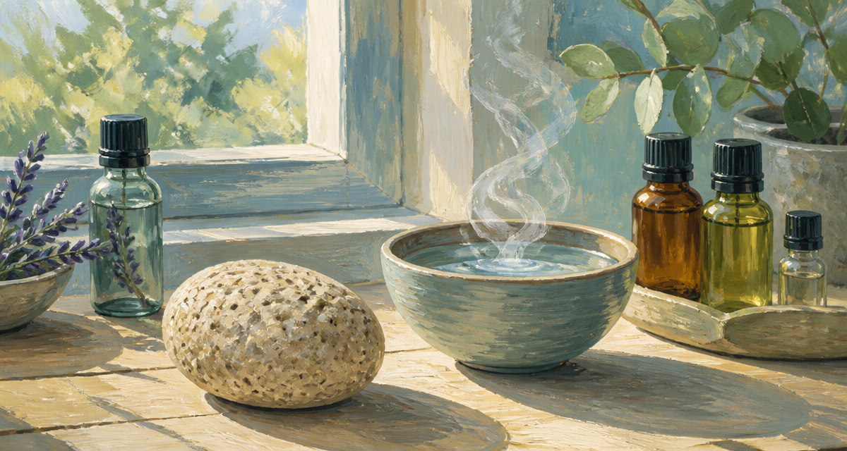 comment diffuser huile essentielle galet argile bol eau