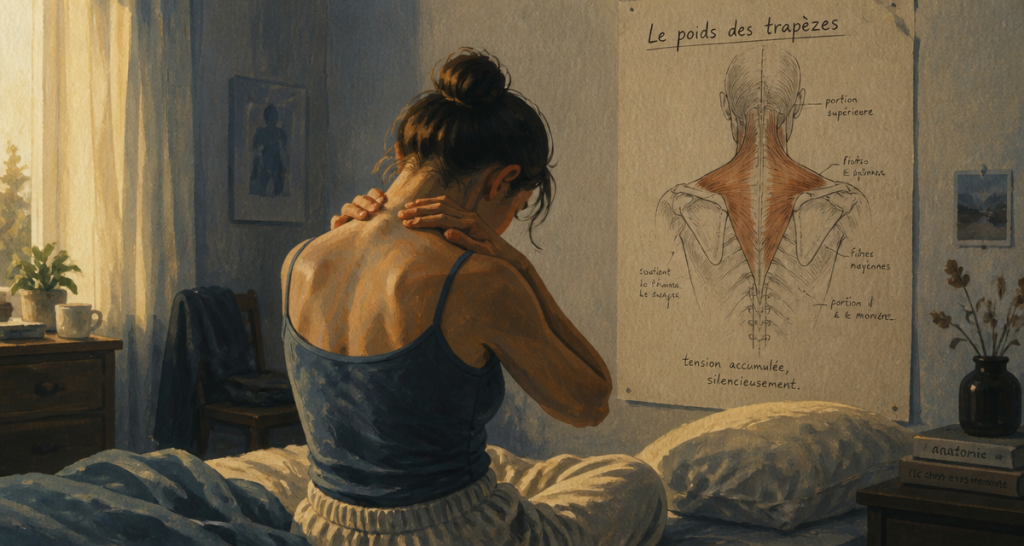 douleur trapèze signification spirituelle, massage matinal