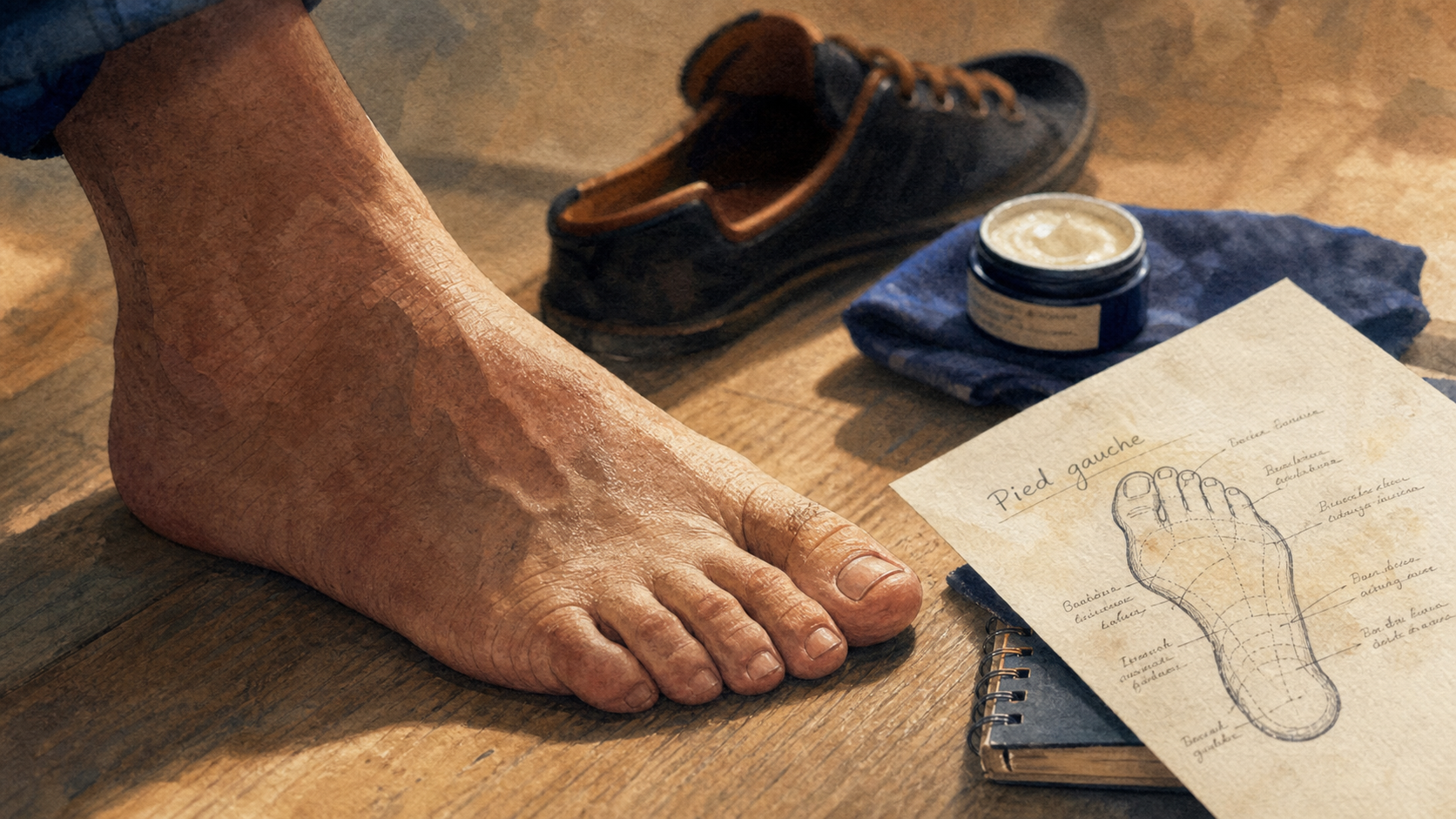 Pied gauche qui gratte signification : gros plan pied gauche et crème hydratante