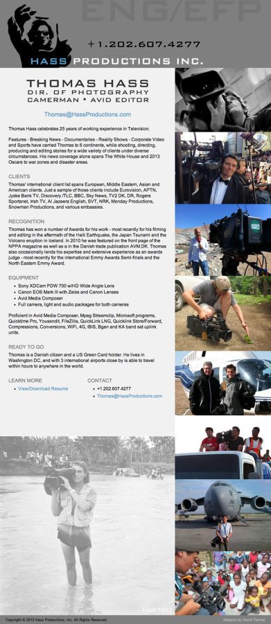 Hass Productions Website Design