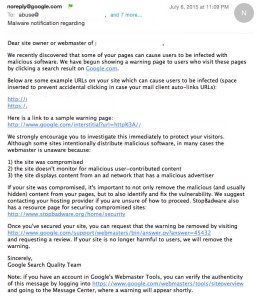 malware google email