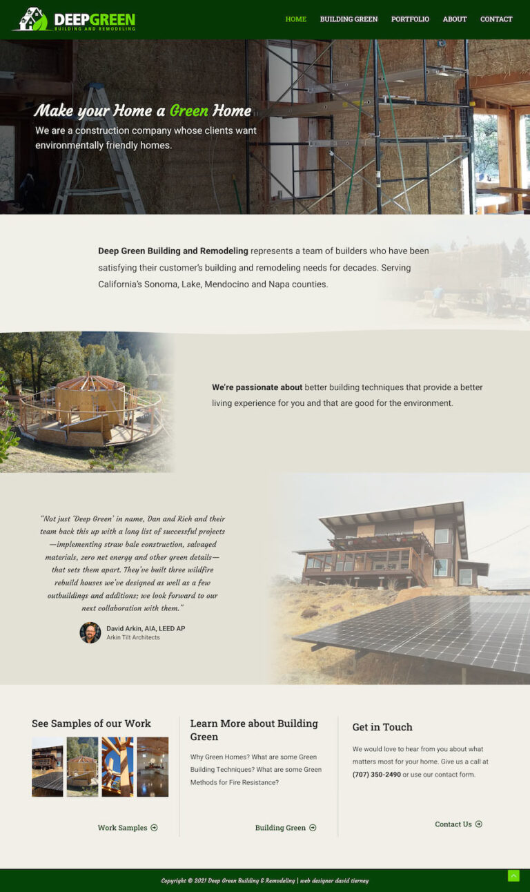 Building Contractor Web Design Sample