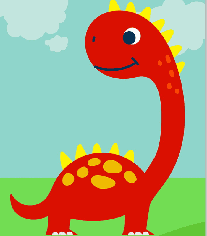Cute Red Dinosaur Wall Art for Kid’s room