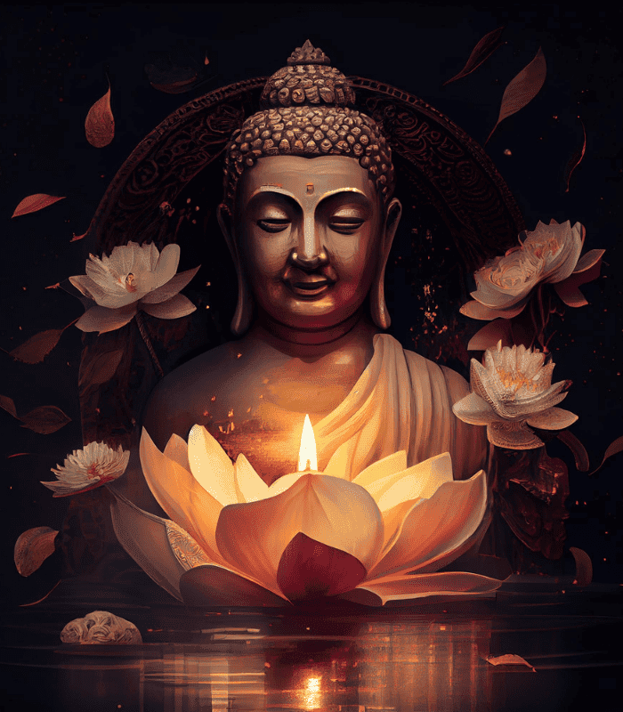 Calming Buddha in Lotus Wall Art