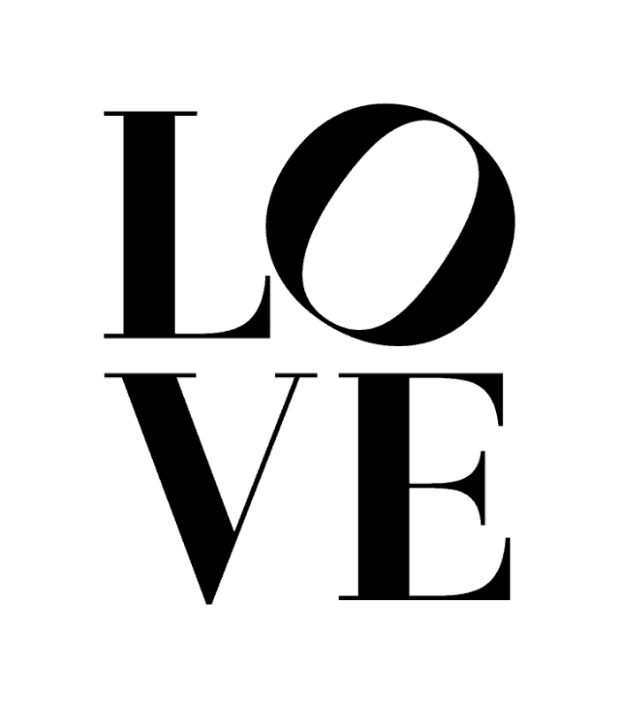 Love Typography Wall Art