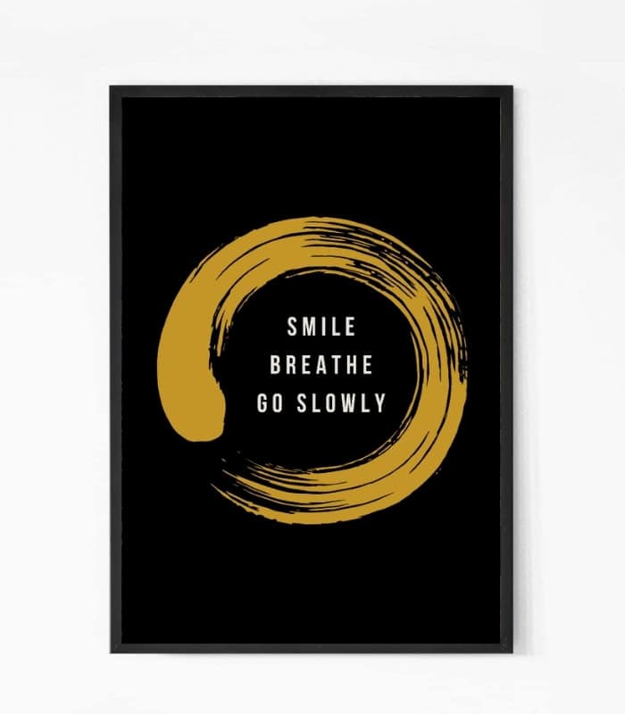 Smile Breathe Slow Quote Wall Art Smile Breathe Slow Quote Wall Art